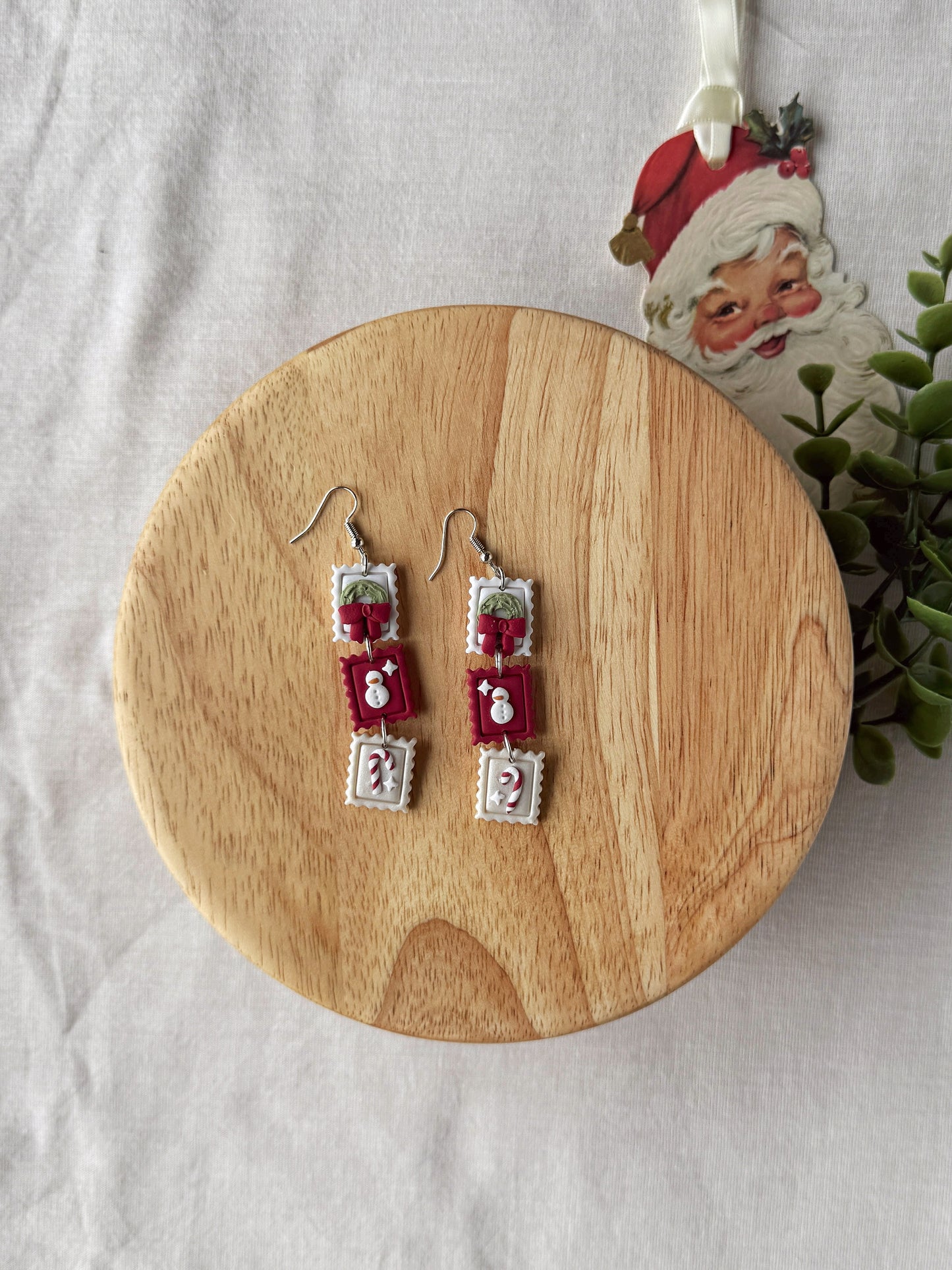 Trio Stamp Clay Earrings