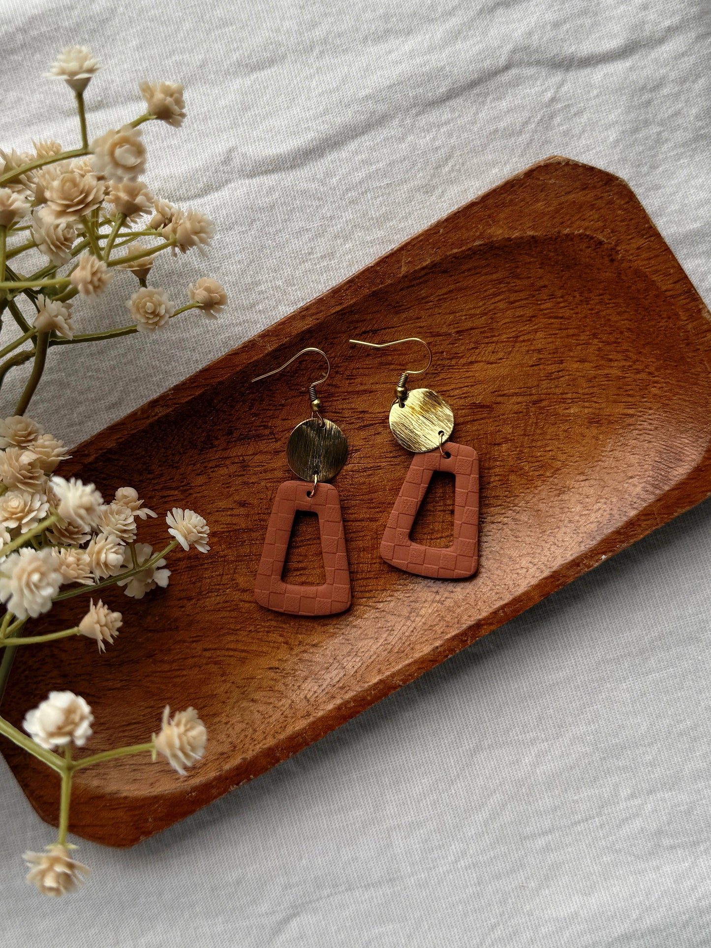 Embossed Clay Earrings