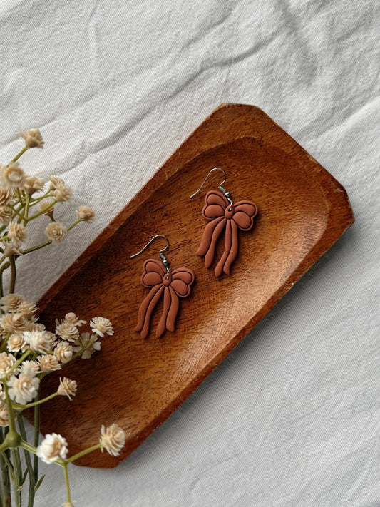 Bow Clay Earrings
