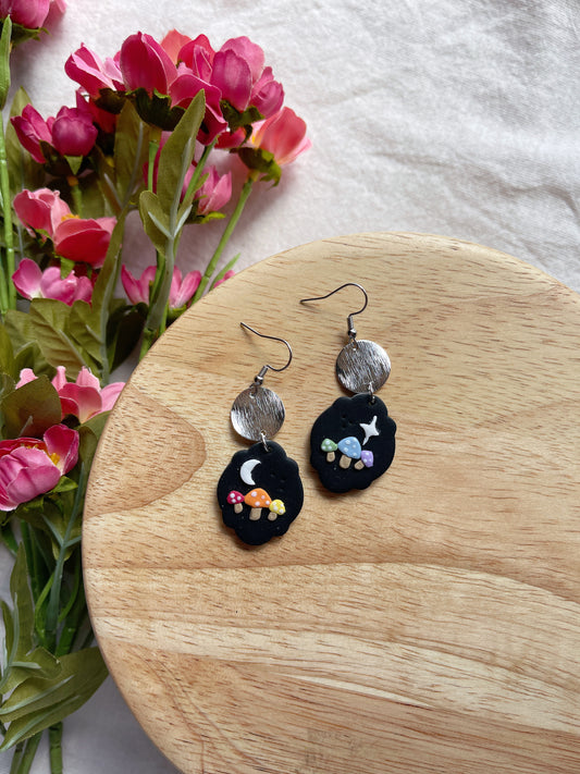 Mushroom Pride Clay Earrings