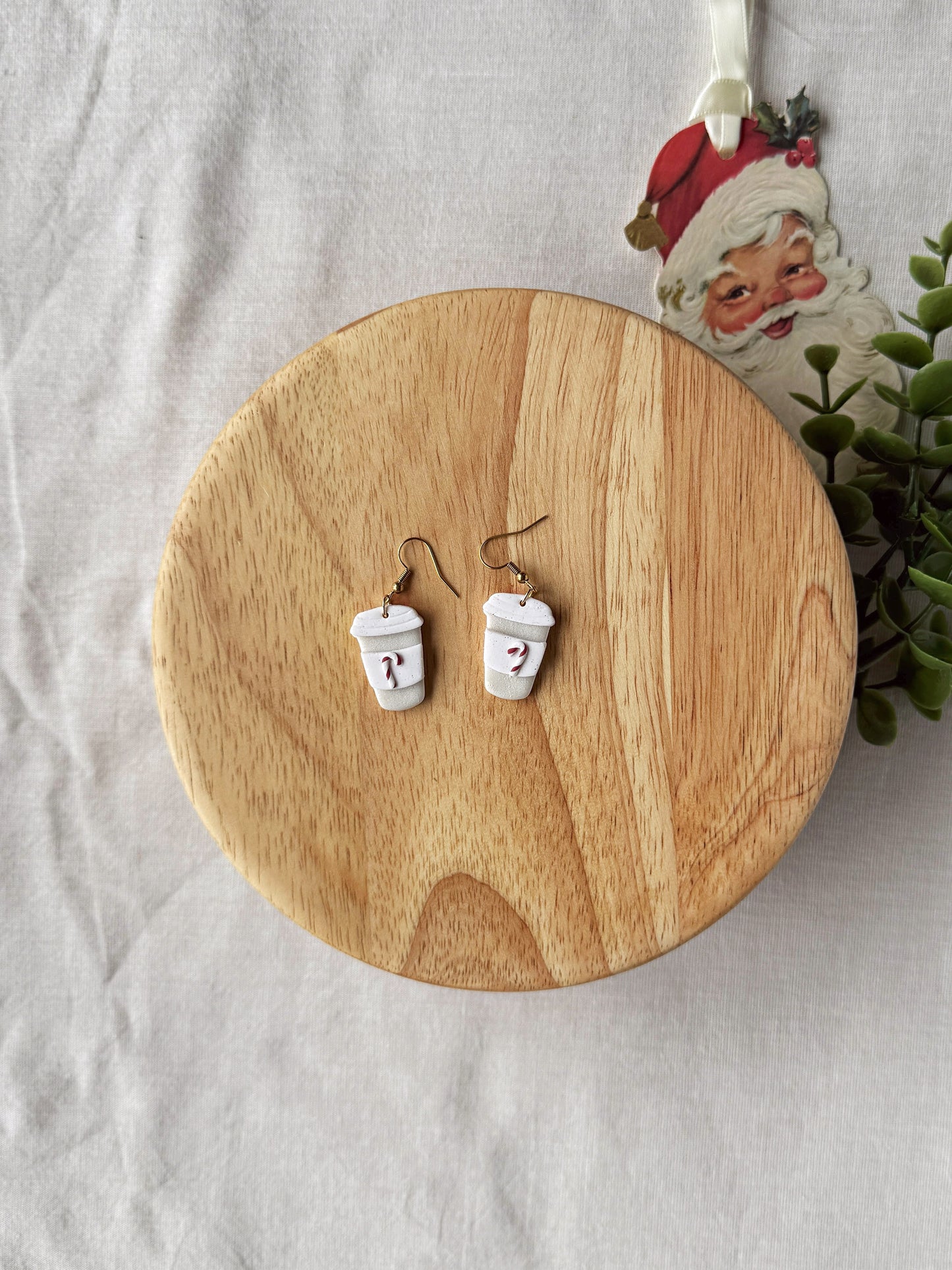 Peppermint Latte Clay Earrings