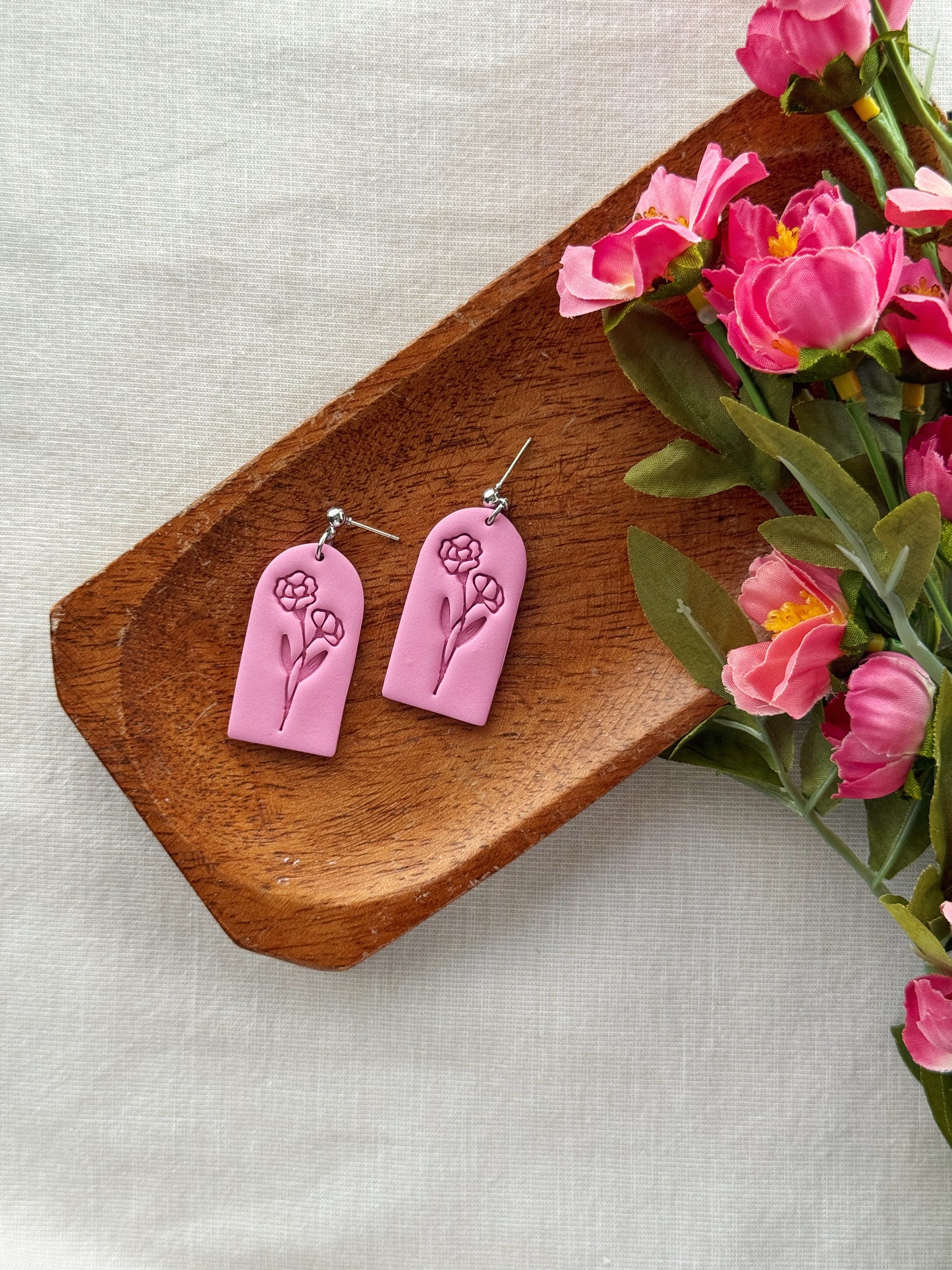 Floral Clay Earrings