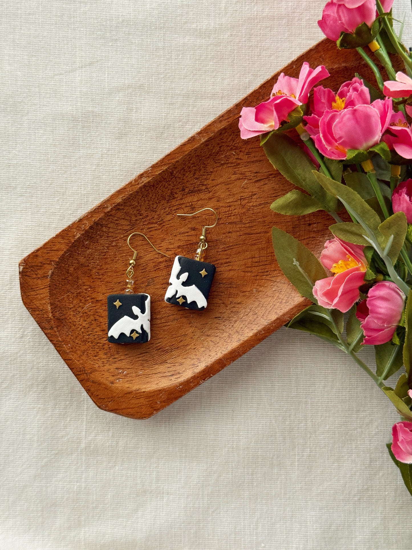 3D Dragon Book Clay Earrings