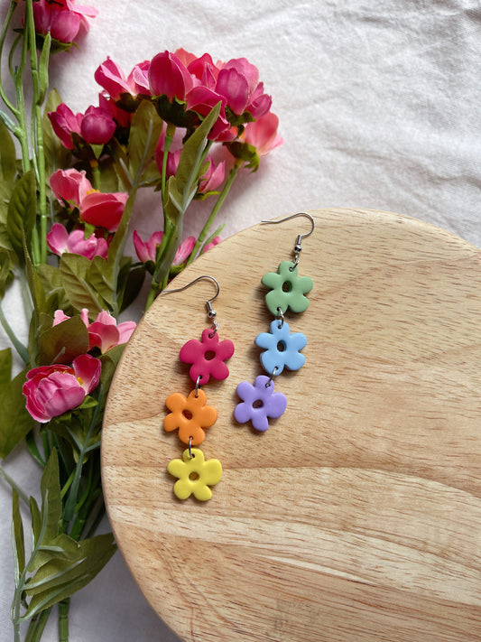 Daisy Chain Pride Clay Earrings