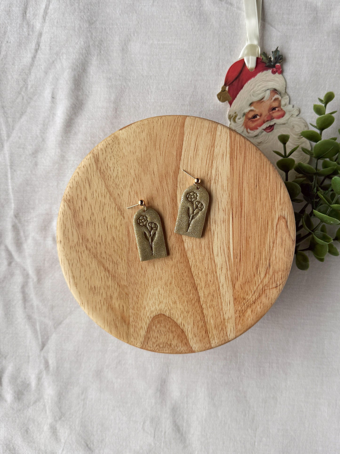 Golden Clay Earrings