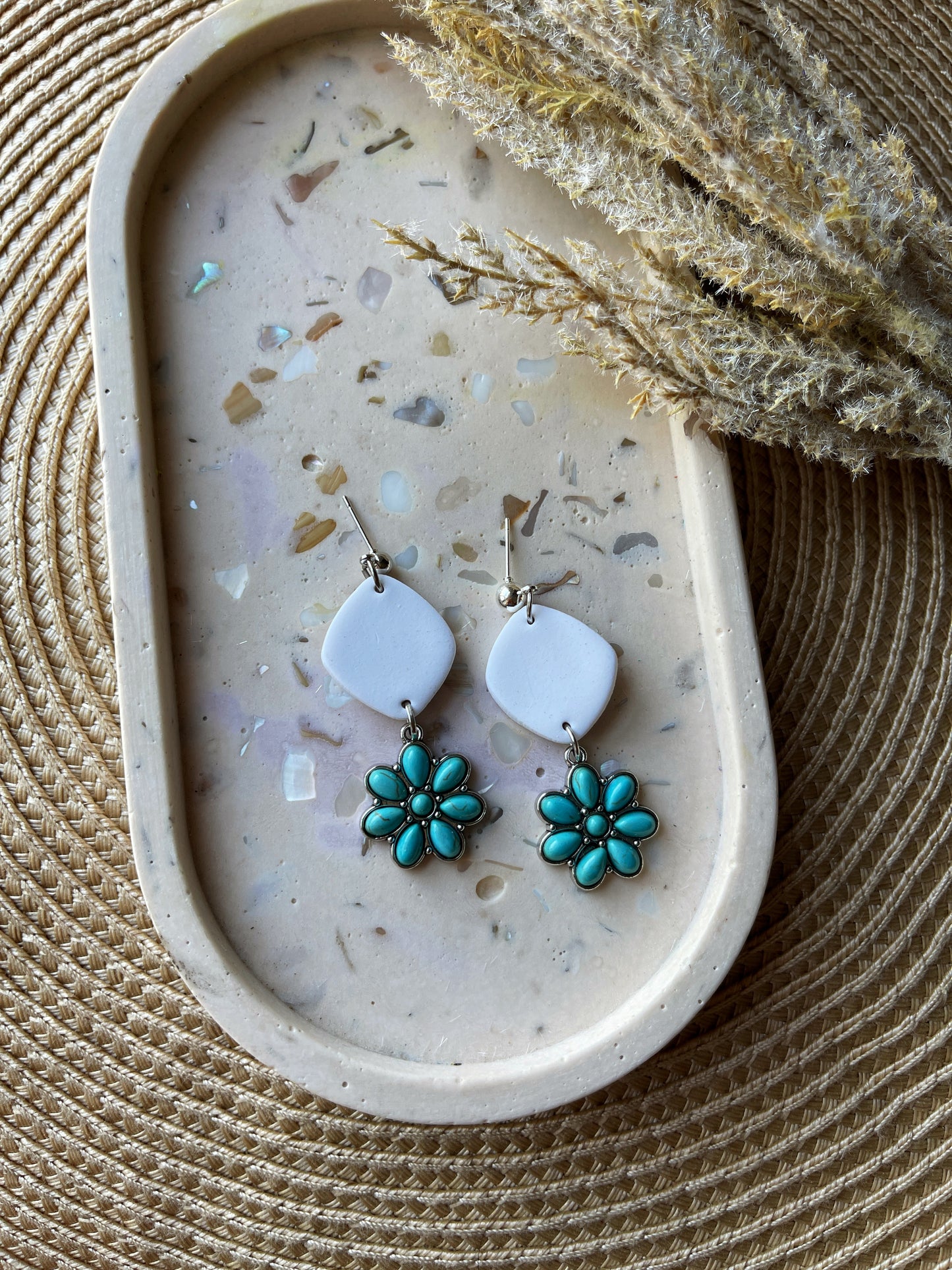 Turquoise Clay Earrings