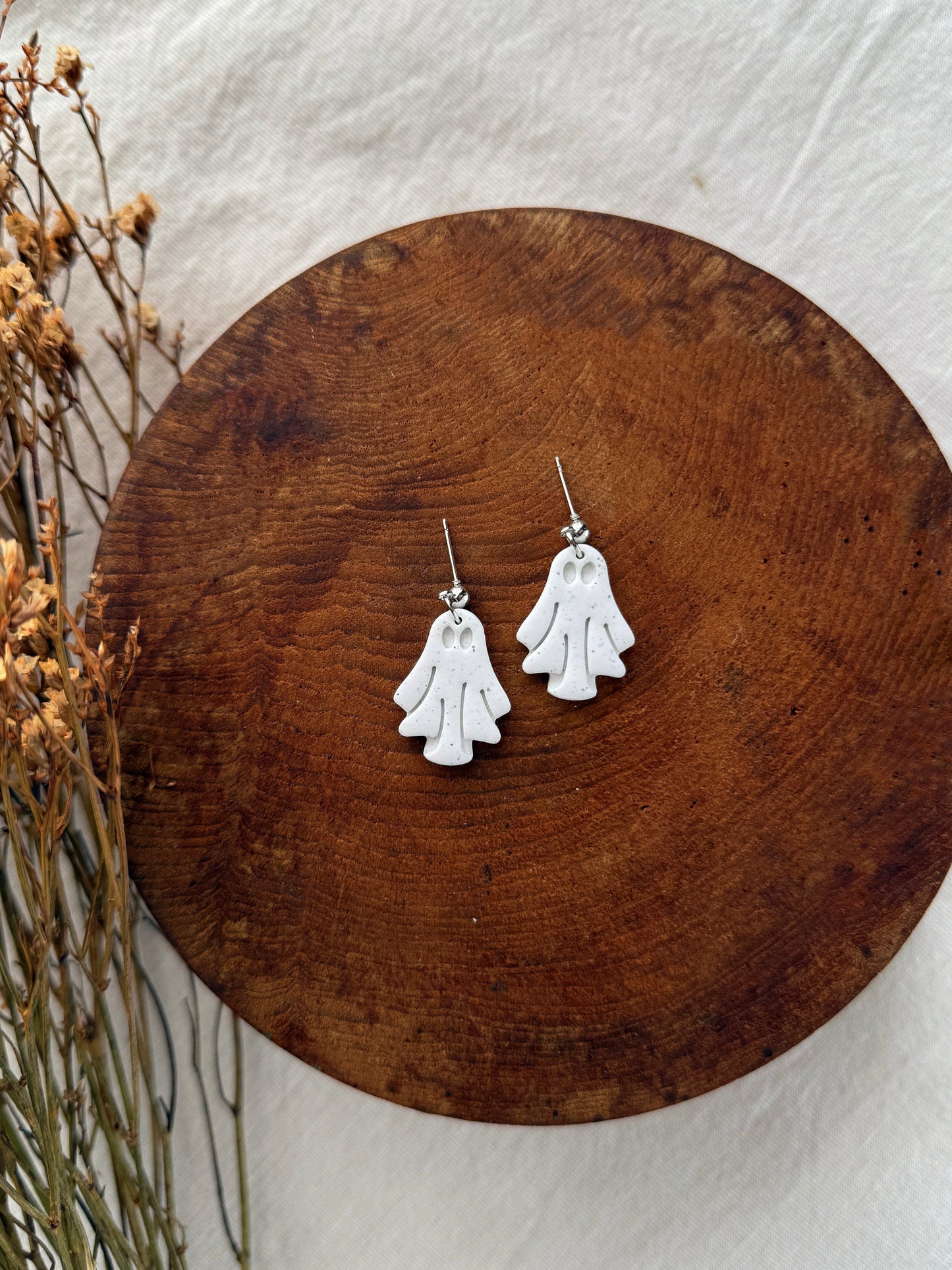 Vanilla Bean Ghost Clay Earrings