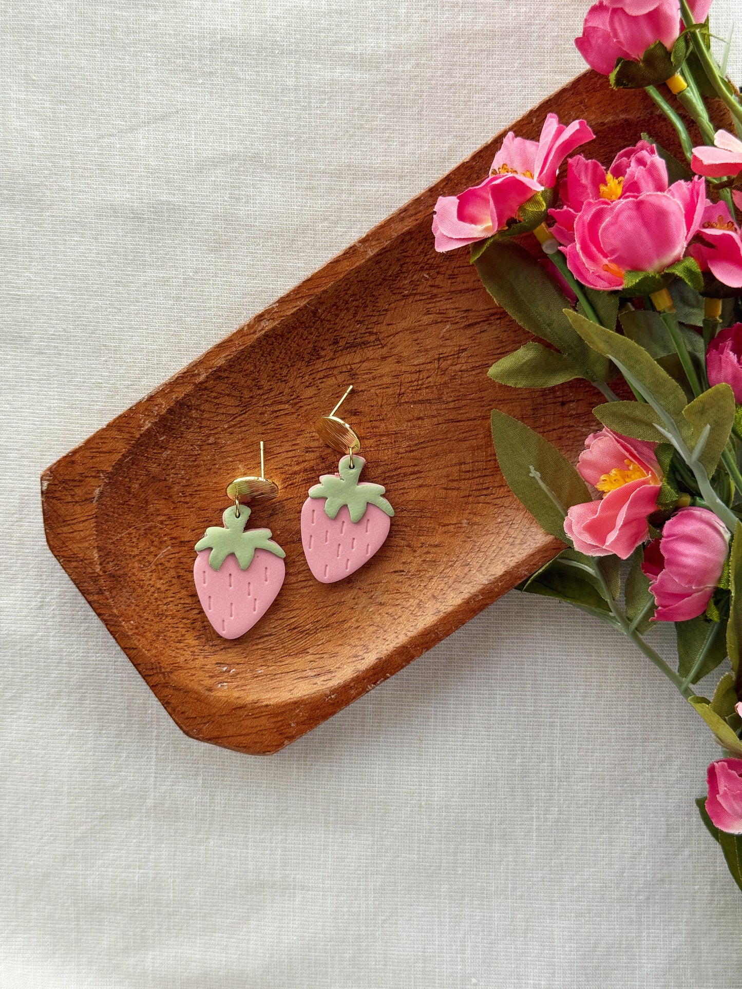 Strawberry Clay Earrings