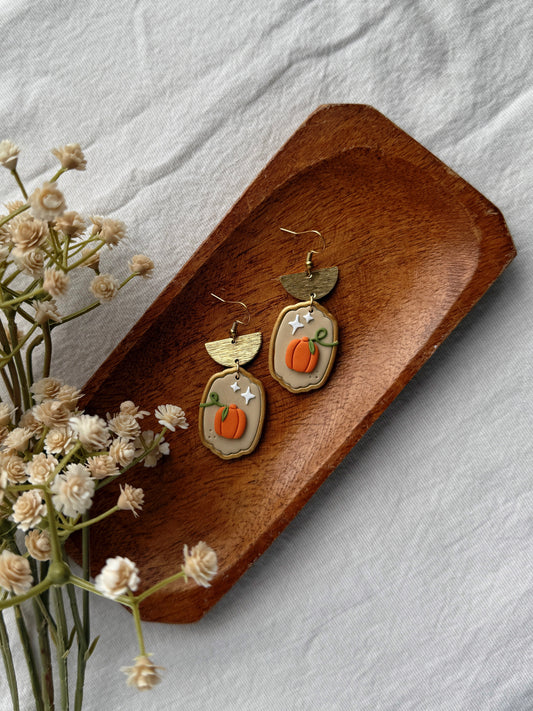 Pumpkin Patch Clay Earrings