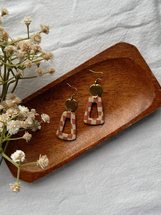 Checkered Clay Earrings