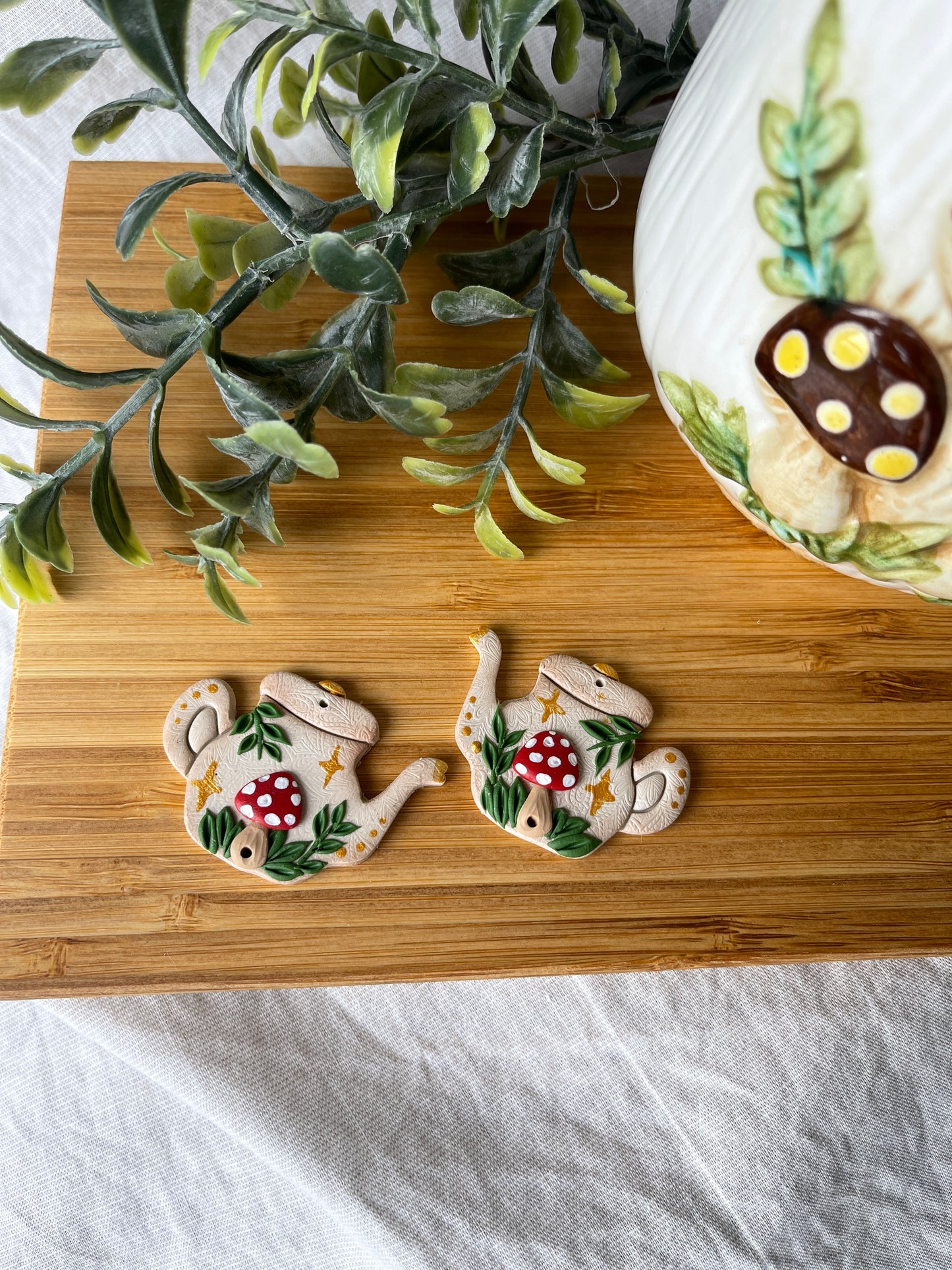 Mary Mushroom Clay Earrings
