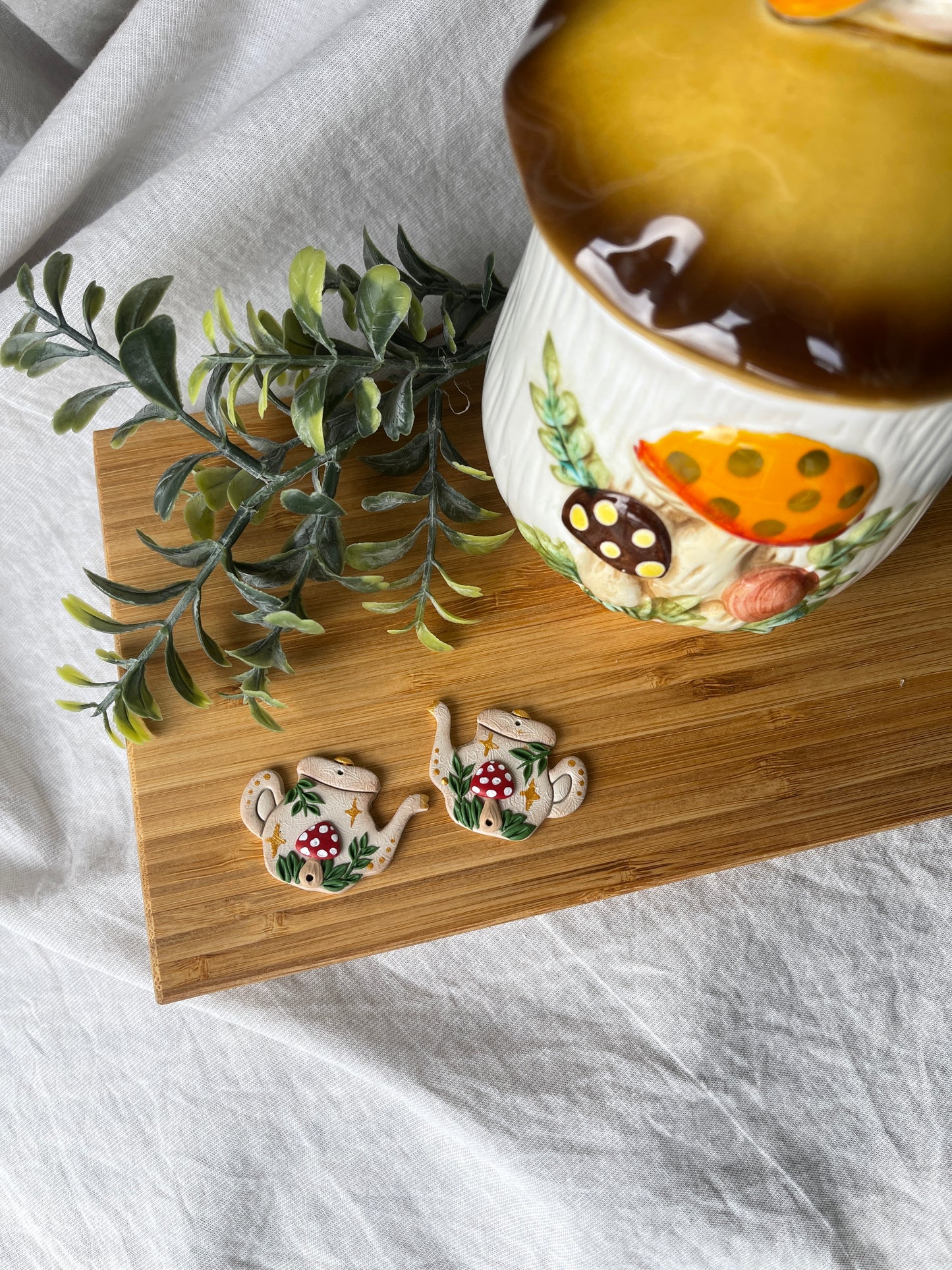 Mary Mushroom Clay Earrings