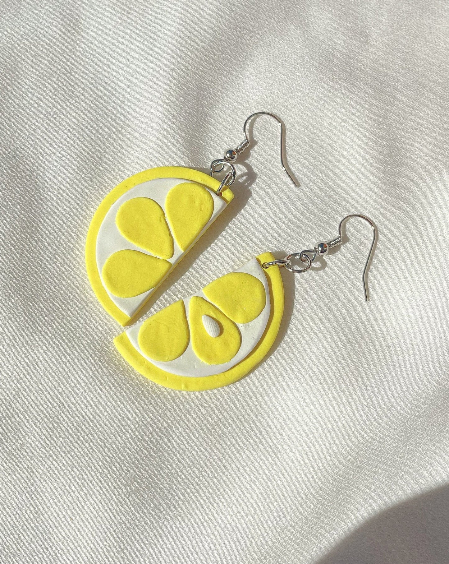 Lemon Clay Dangle Earrings