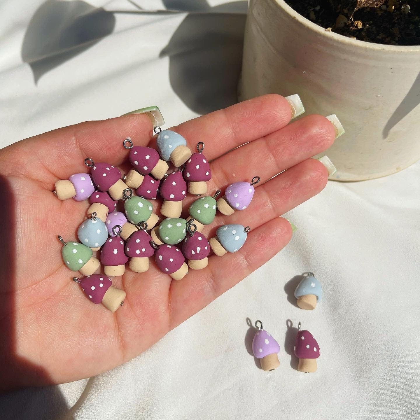 Baby mushroom Clay Earrings