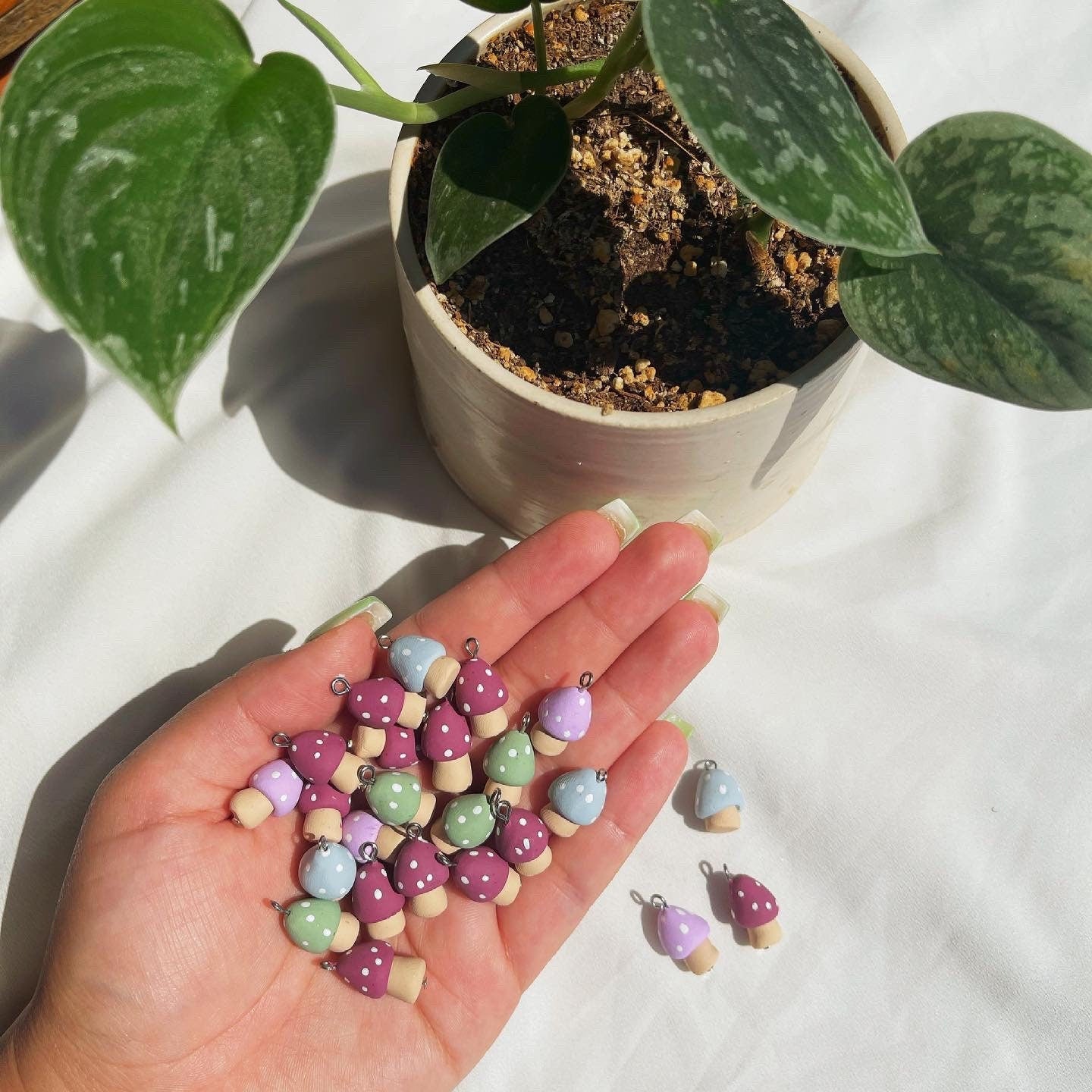 Baby mushroom Clay Earrings