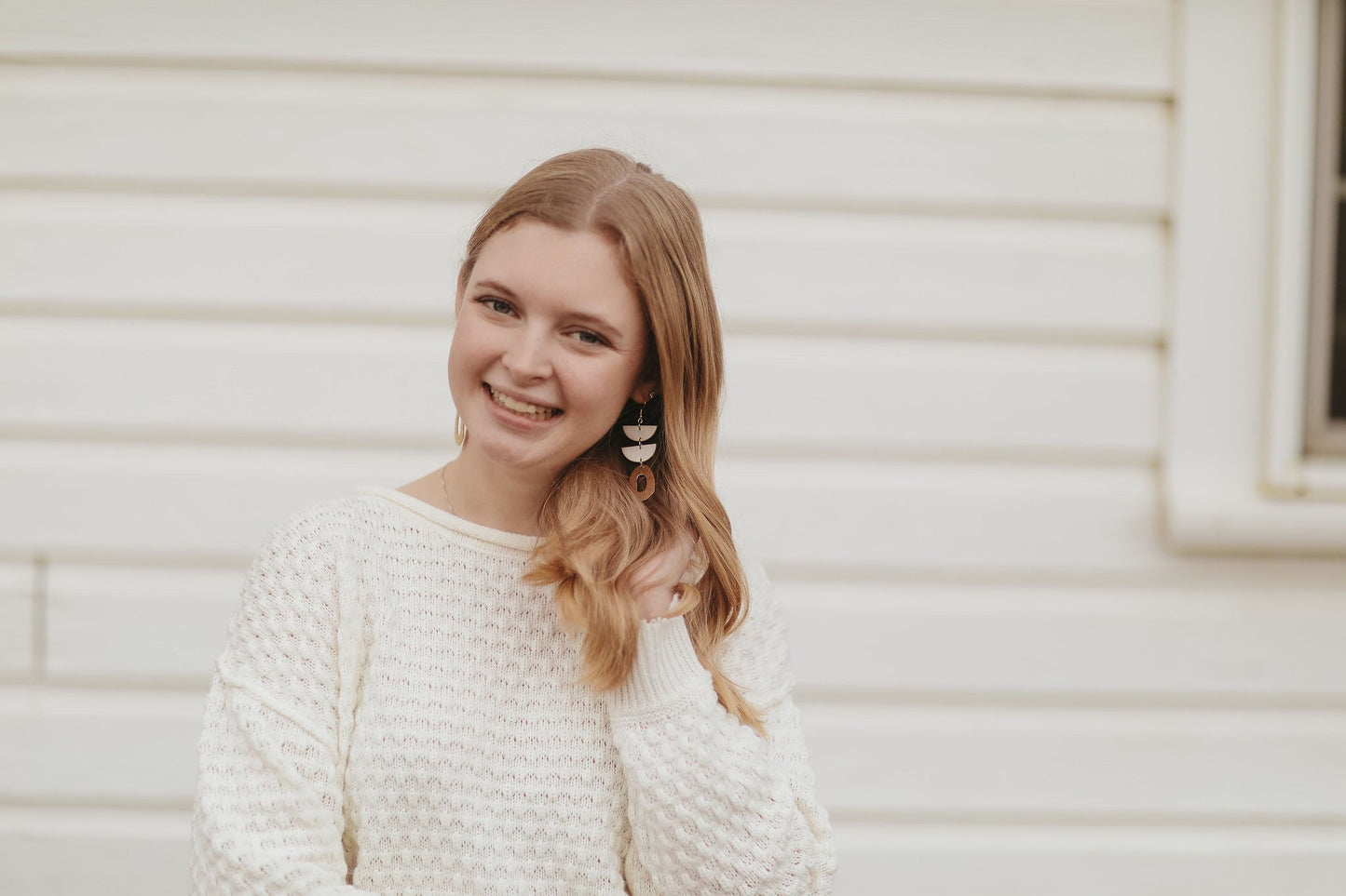 Pearl and Gold Clay Earrings