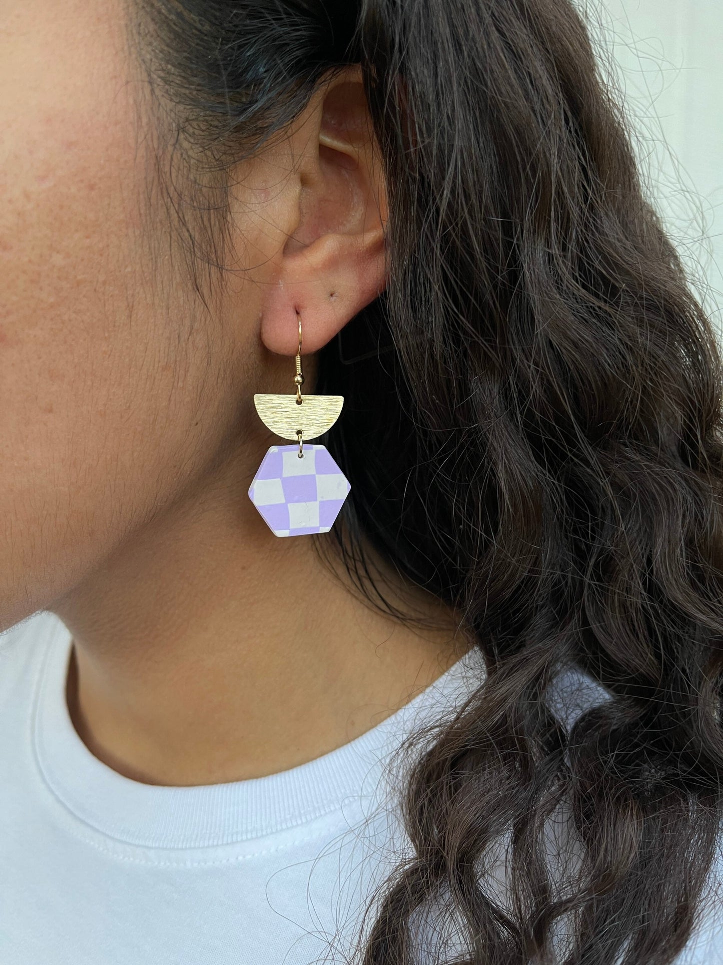 Checkered Clay Earrings