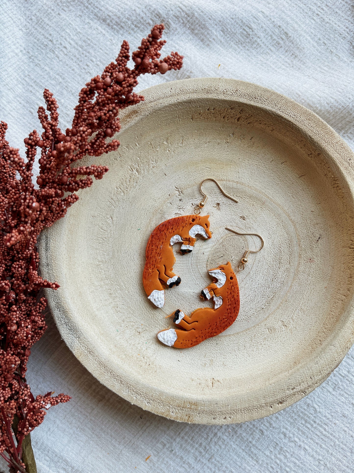 Cottage Fox Clay Earrings