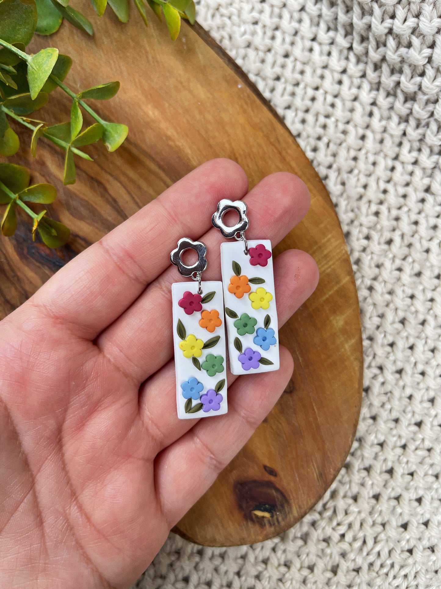 Daisy Pride Clay Earrings