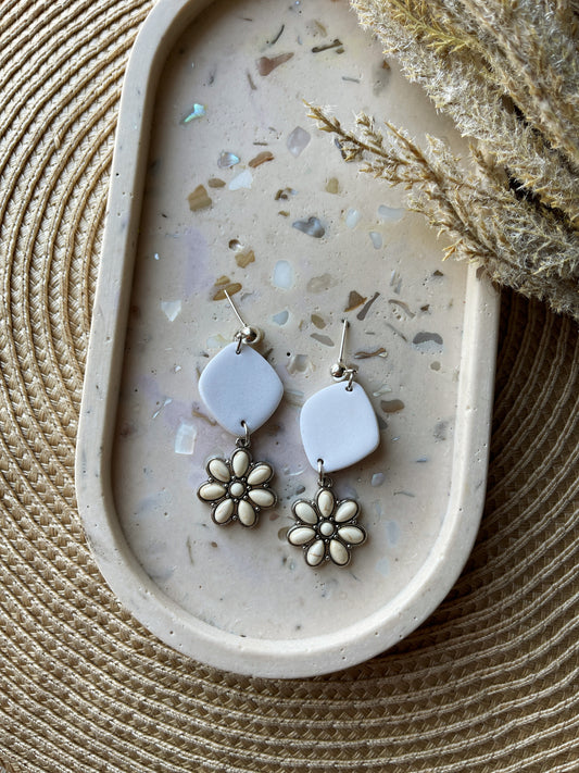 Cream Clay Earrings