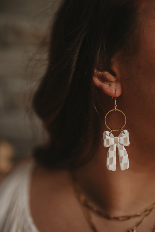 Chex Bow Clay Earrings