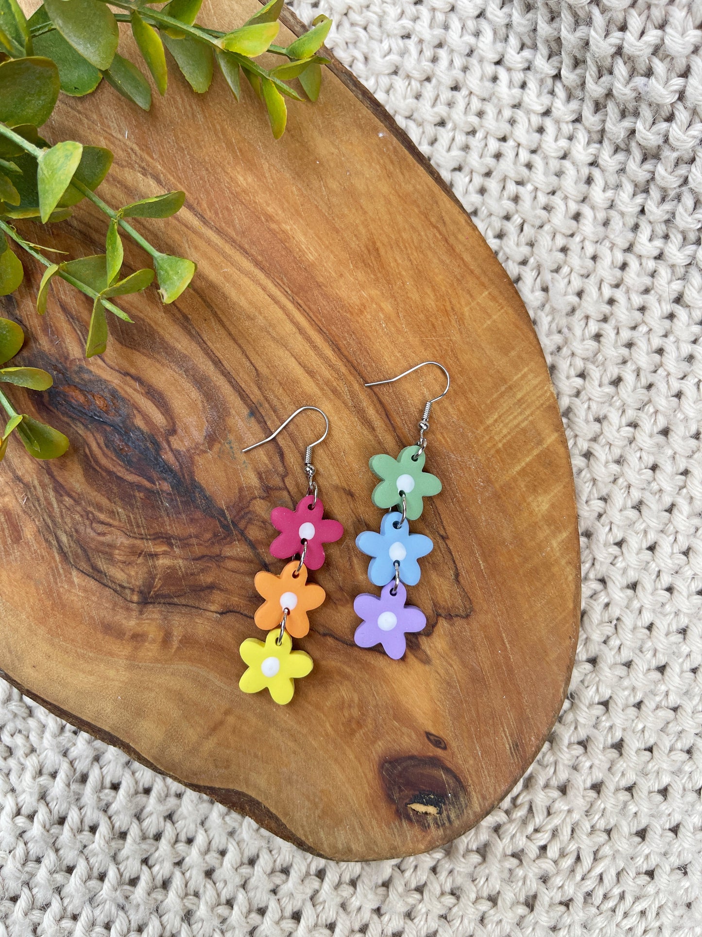 Daisy Chain Pride Clay Earrings