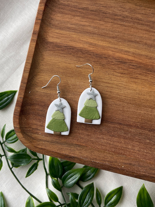 Star Tree Clay Earrings