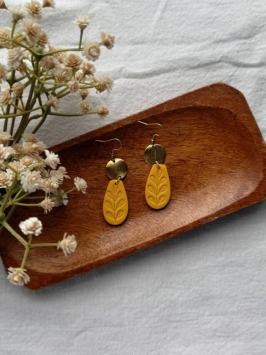 Mustard Clay Earrings
