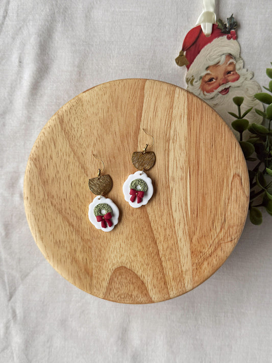 Wreath Clay Earrings