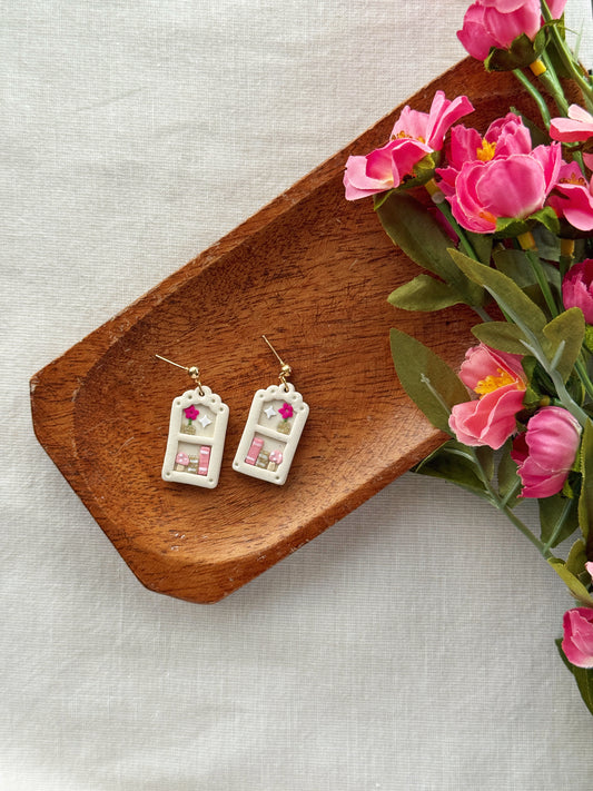 Fairy Bookshelf Clay Earrings