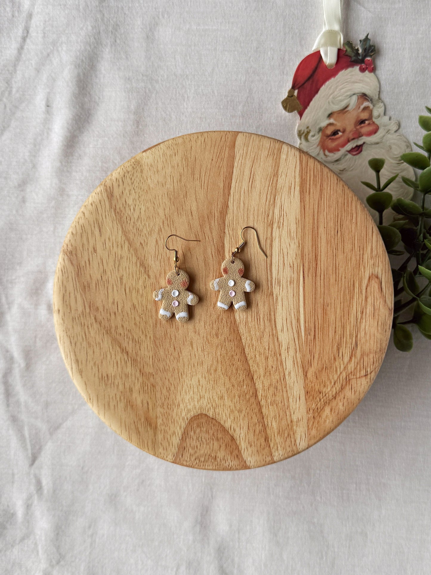 Gingerbread Clay Earrings