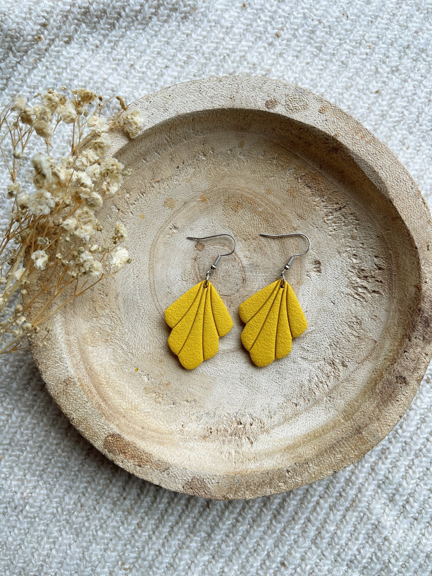 Yellow Staple Clay Earrings