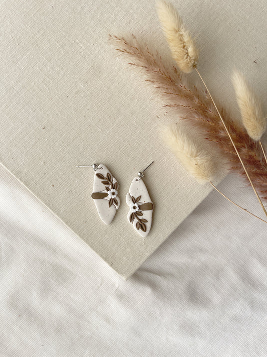 Cottage Moth Clay Earrings