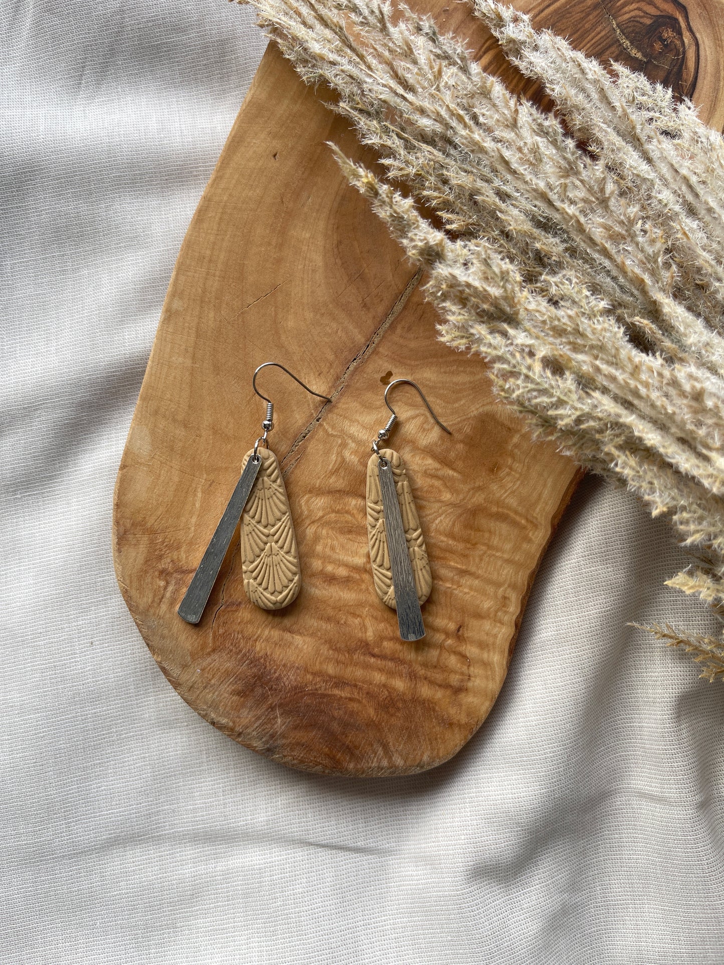 Cream Clay Earrings