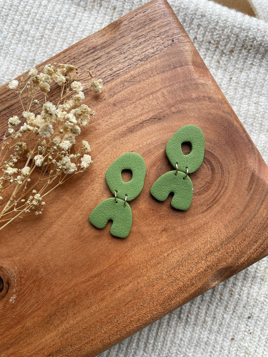 Bold Green Clay Earrings