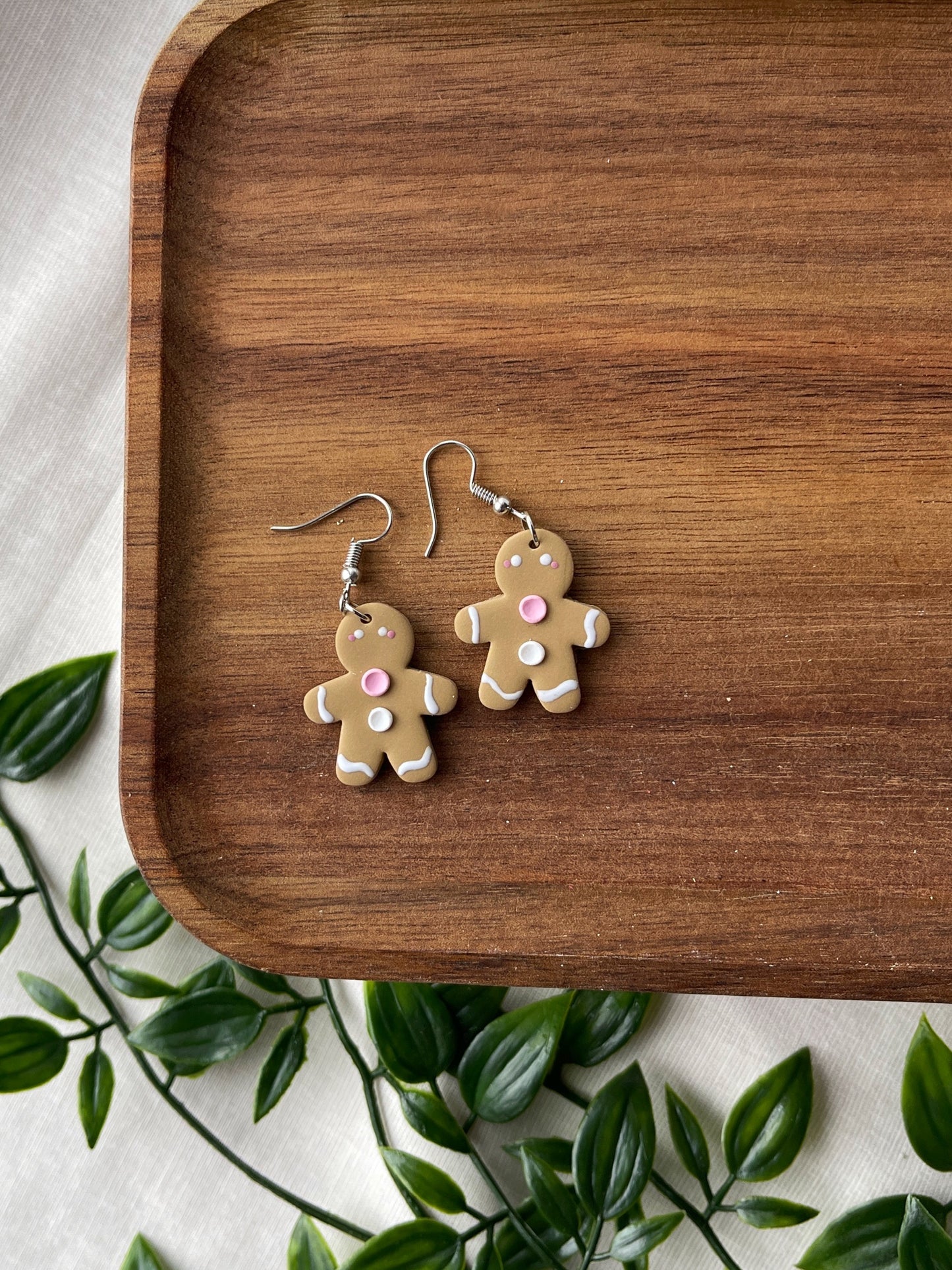 Gingerbread Girl Clay Earrings