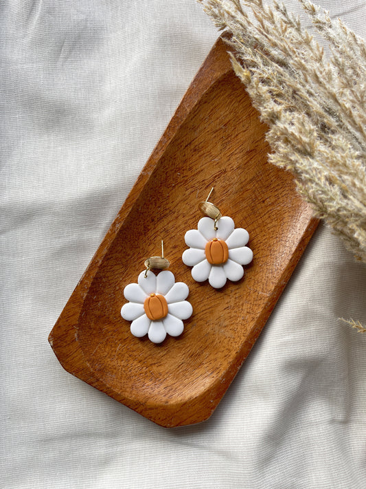 Pumpkin Clay Earrings