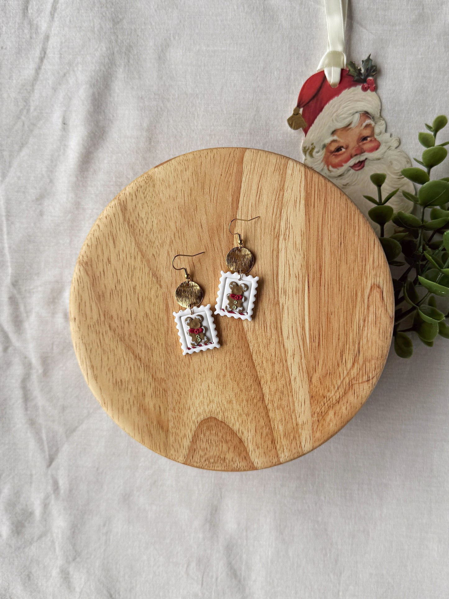 Gingerbread Mail Clay Earrings