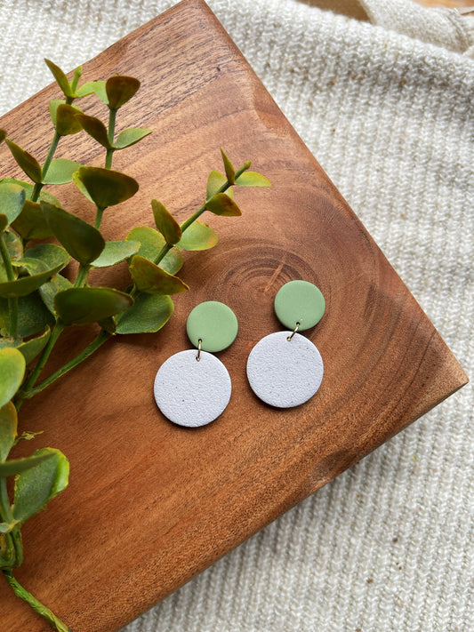 Circle Clay Earrings