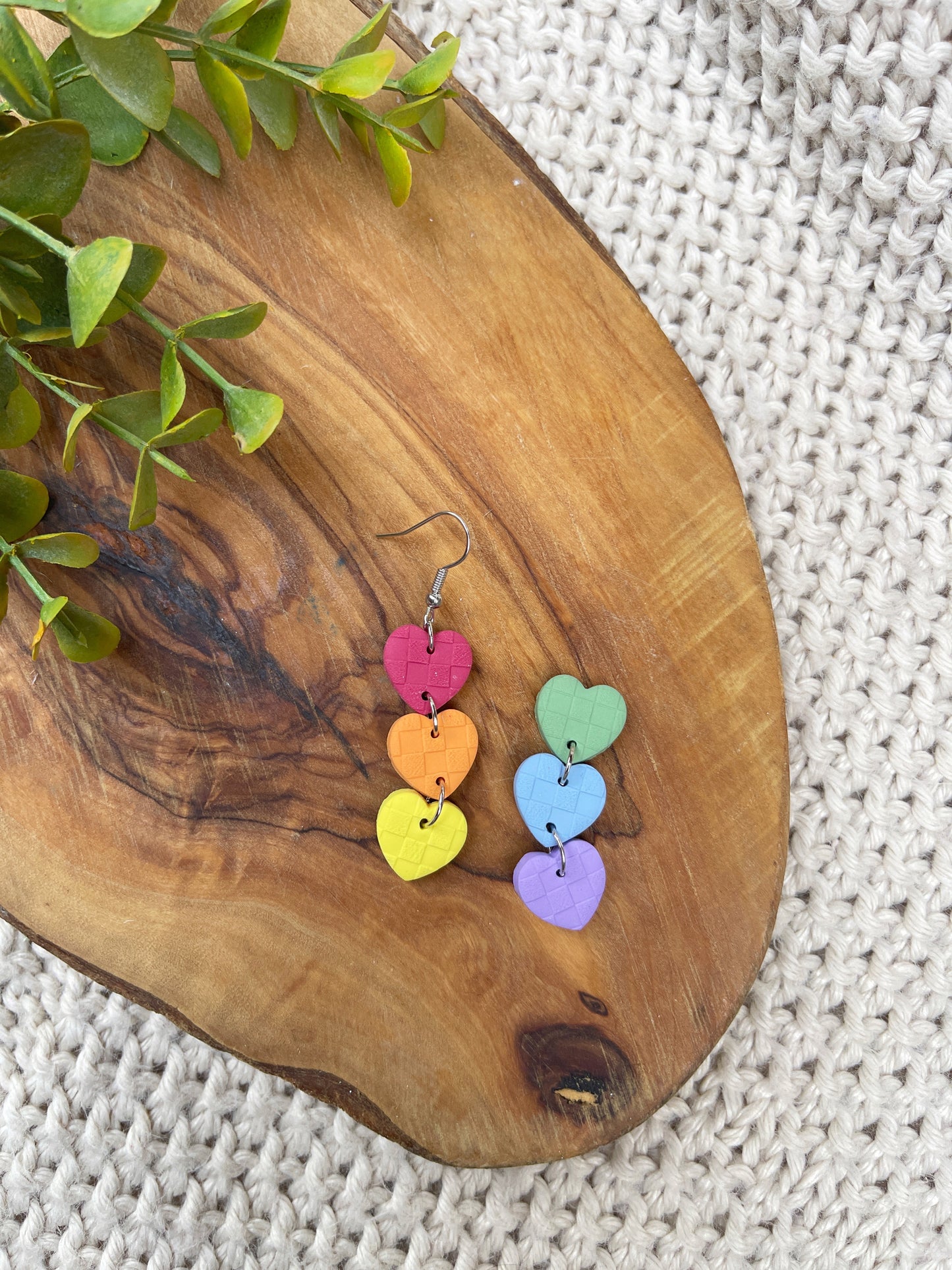 Heart Train Pride Clay Earring