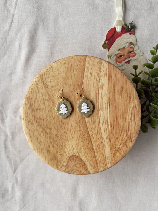 Golden Tree Clay Earrings