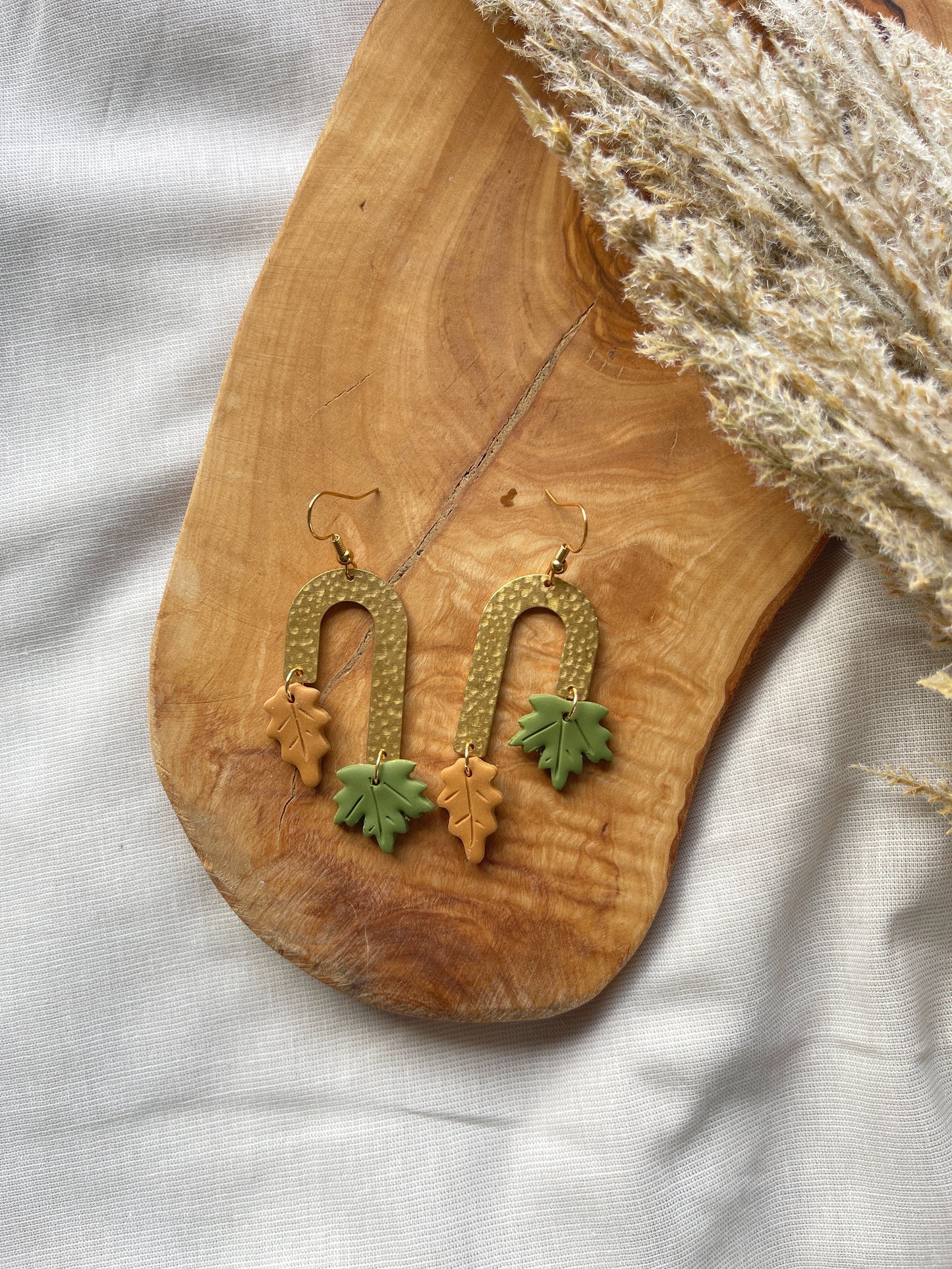 Autumn Leaf Clay Earrings