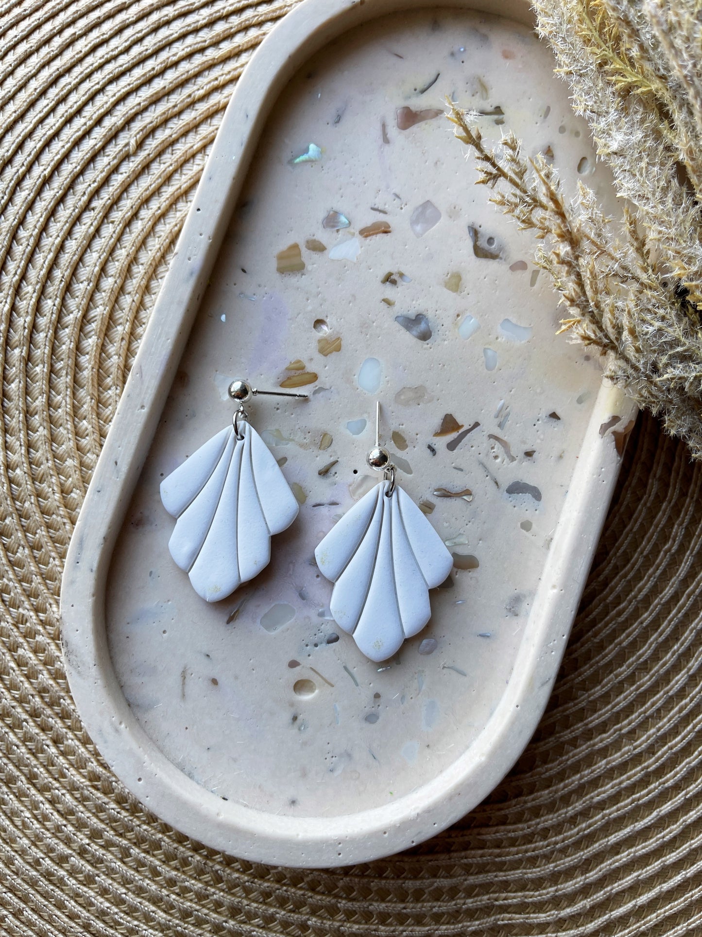 White Clay Earrings