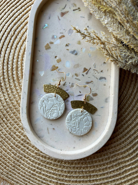 Pearl Embossed Clay Earrings