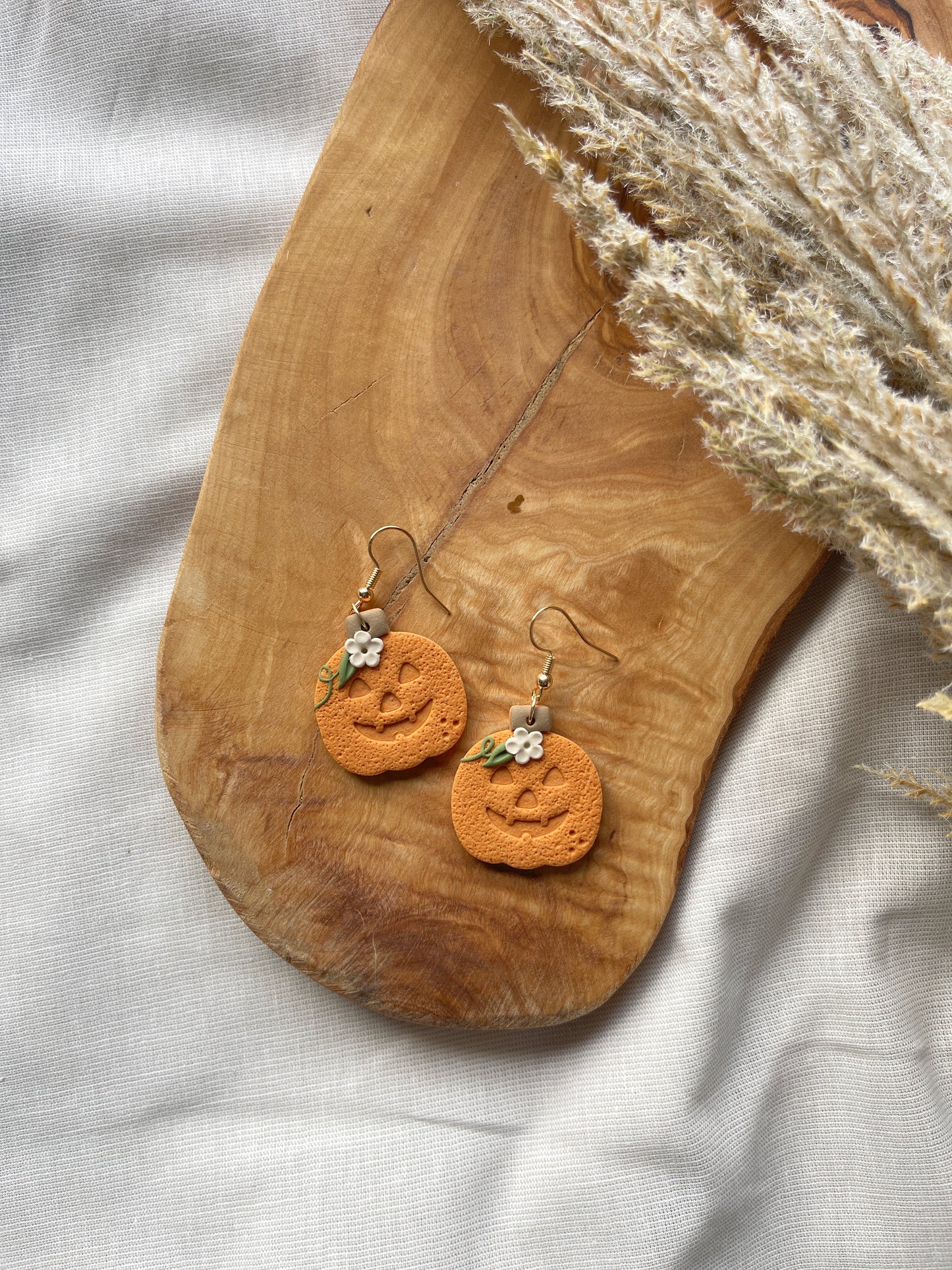 Pumpkin Clay Earrings