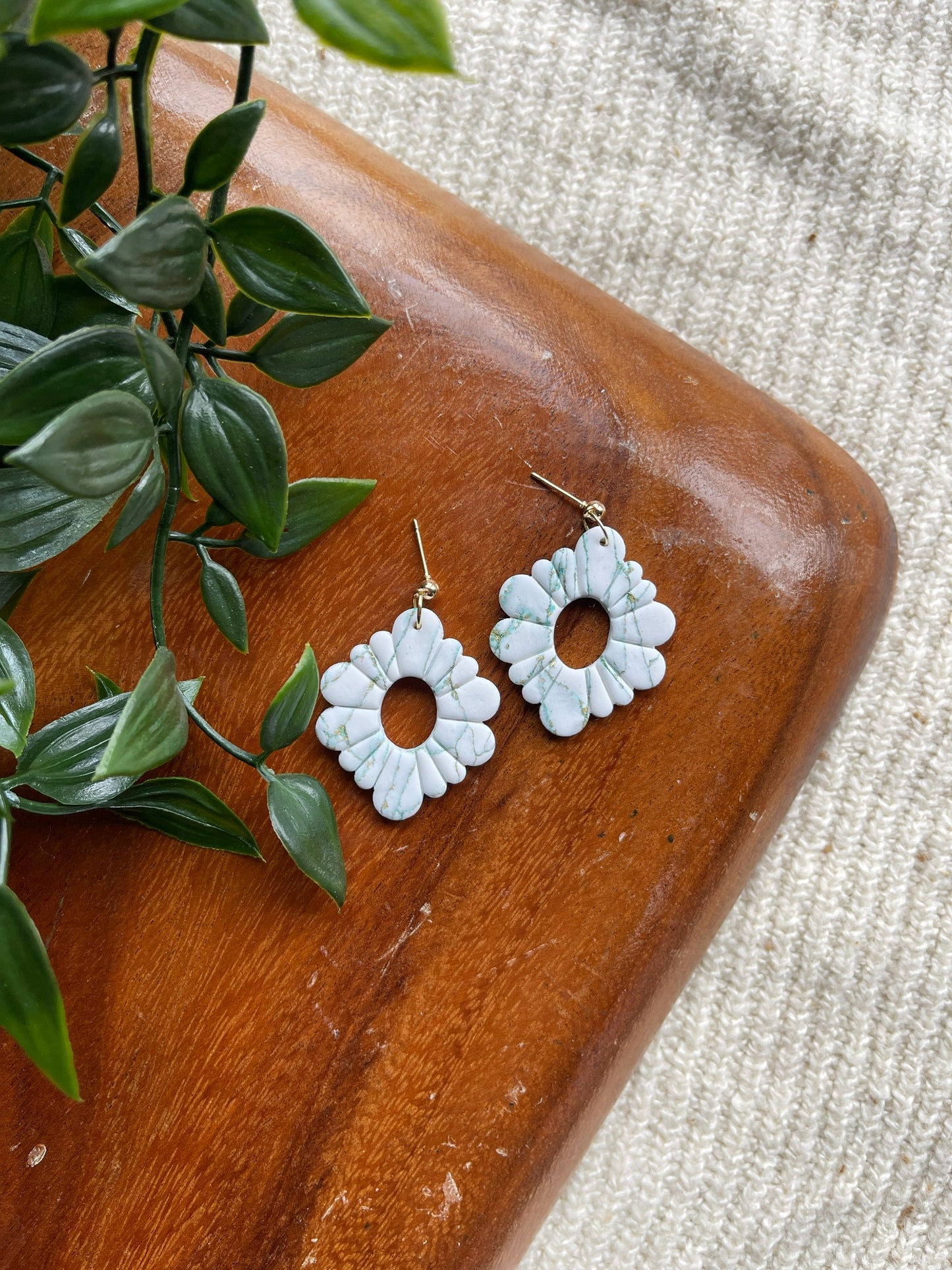 Green Clay Earrings