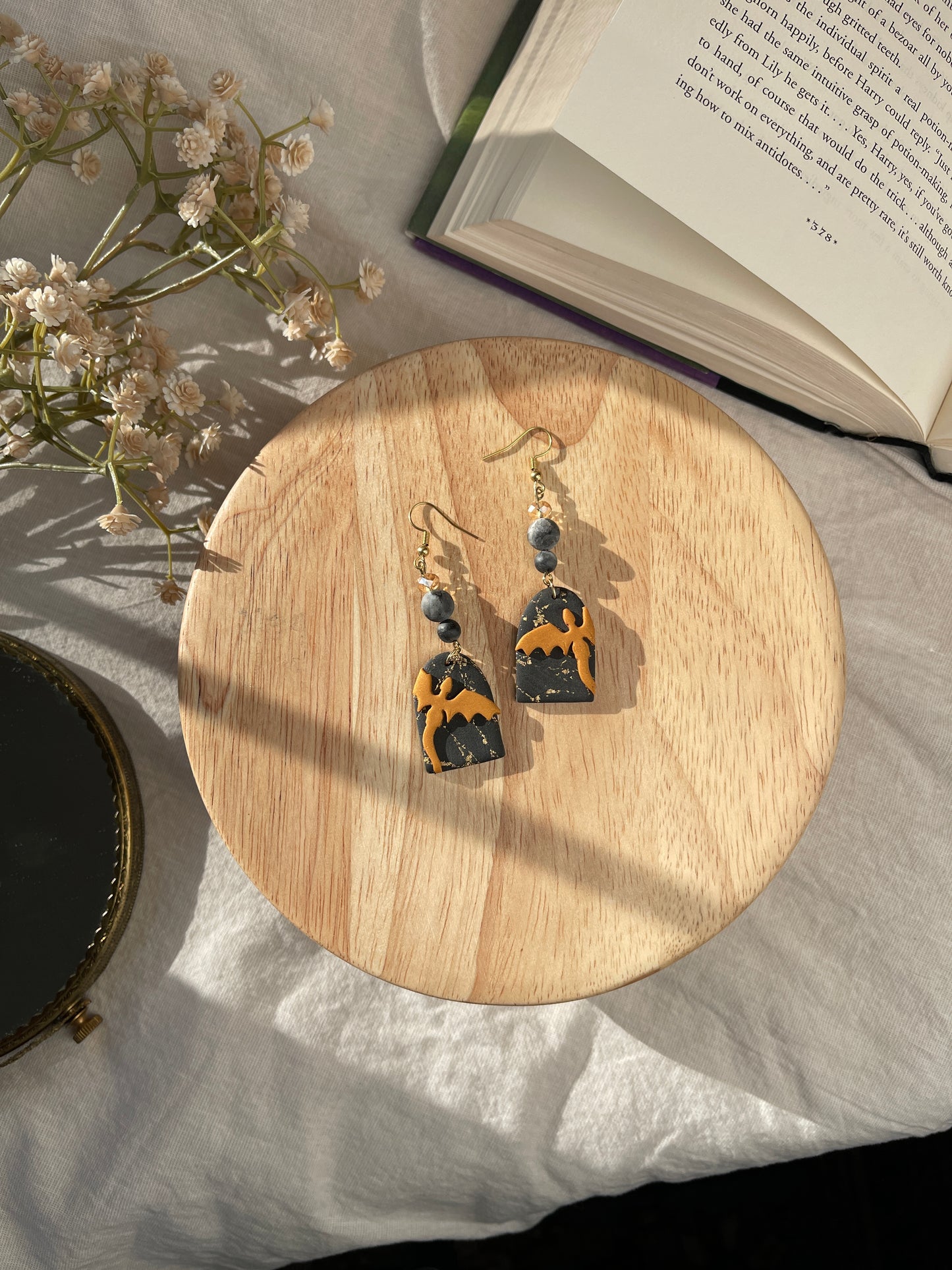 Lightning Dragon Clay Earrings