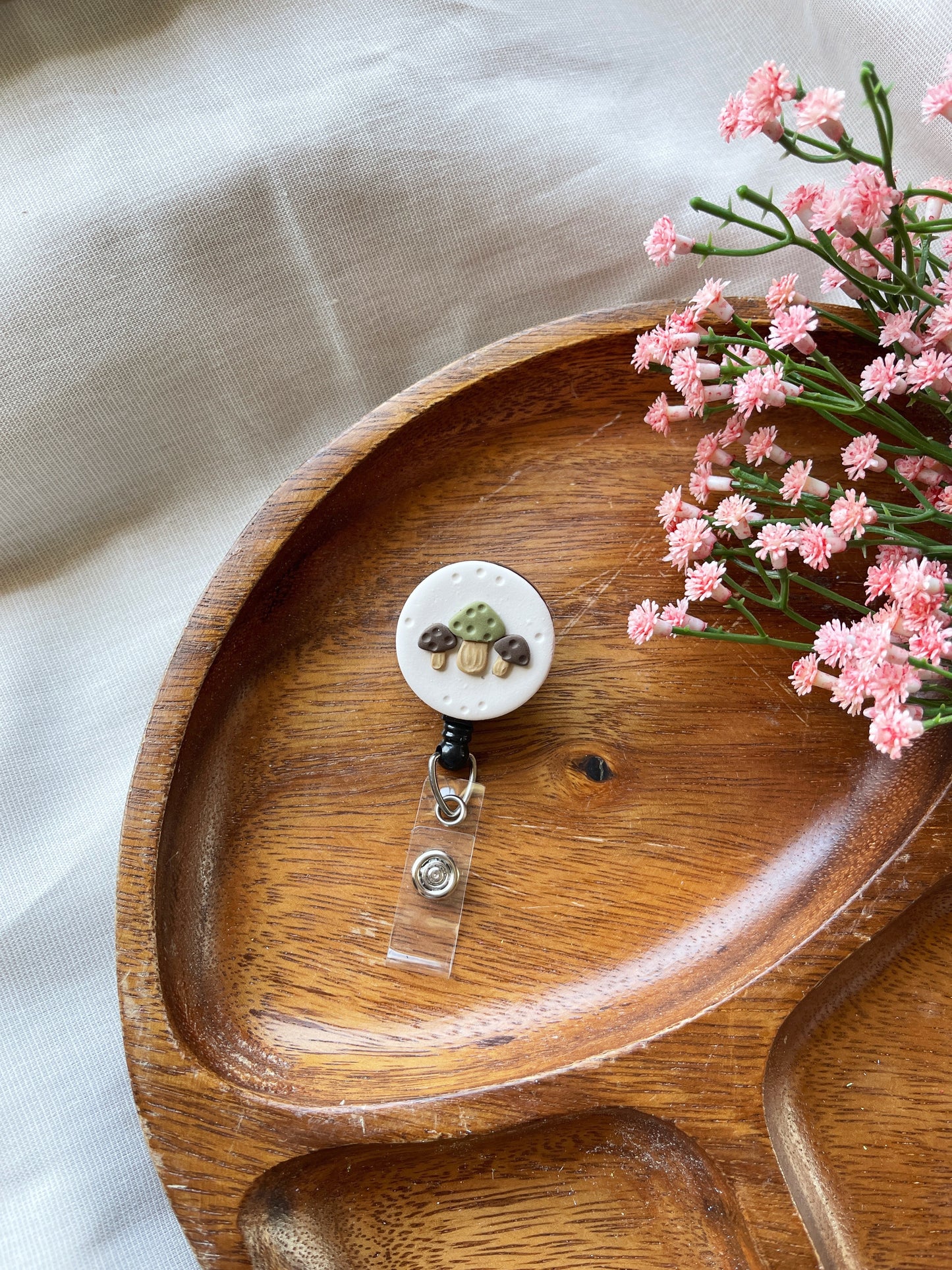 Trio Mushroom Badge Reel