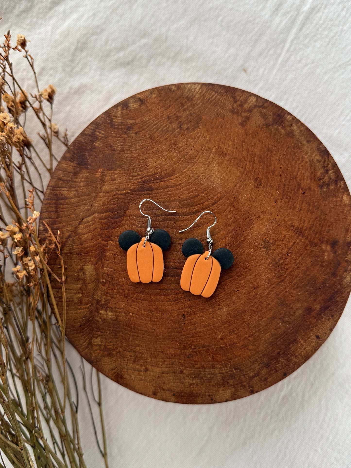 Pumpkin Clay Earrings