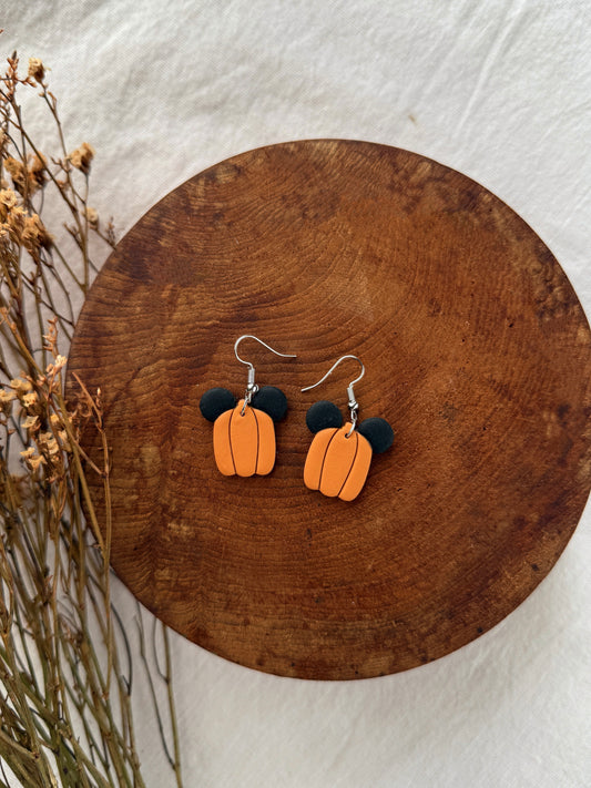 Pumpkin Clay Earrings